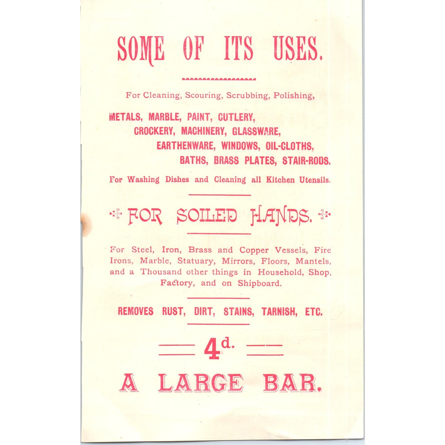 c1880 Benjamin Brooke & Co Monkey Soap Kings Cross London N. Advertisement AB9