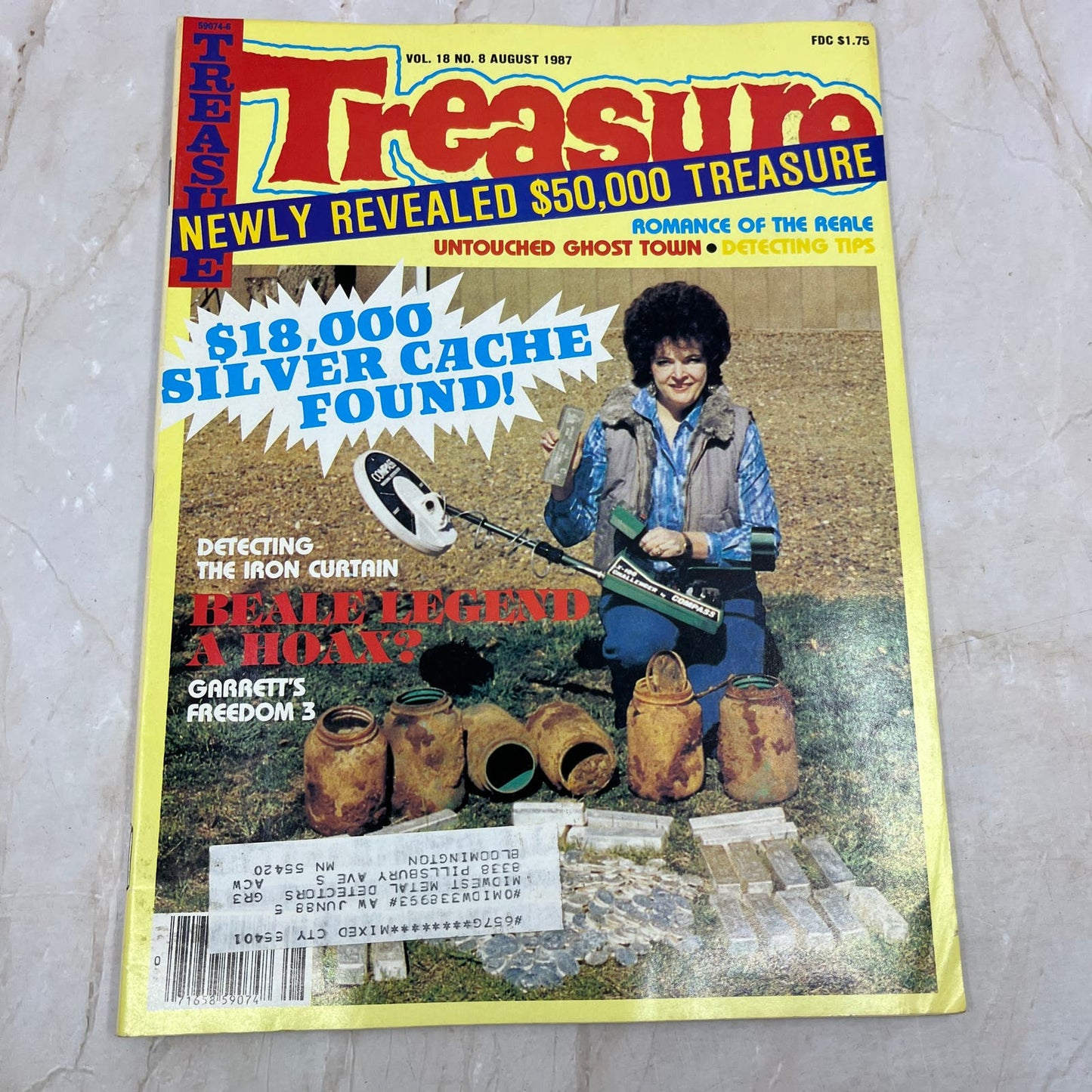 1987 Aug - Treasure Magazine - Treasure Hunting Metal Detecting Gold Coins M10