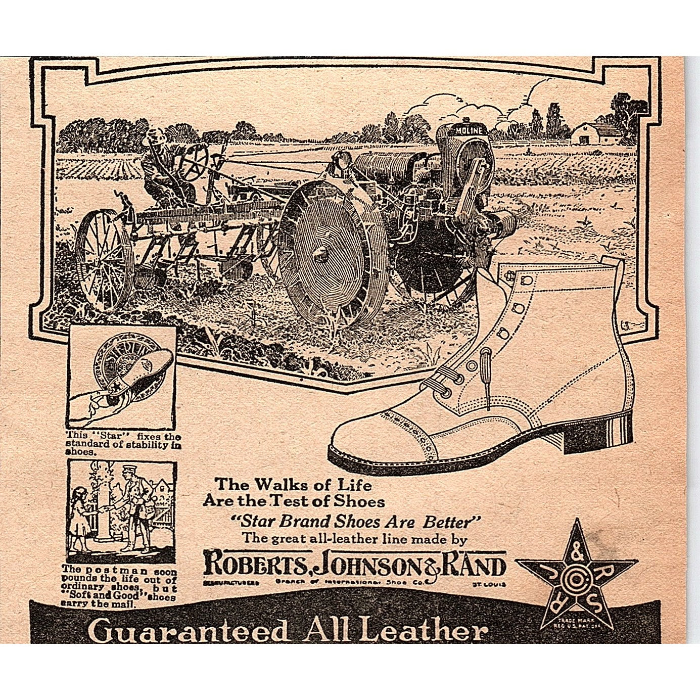 Roberts, Johnson and Rand - Star Brand Shoes St. Louis MO 1920 Ad AG2-6