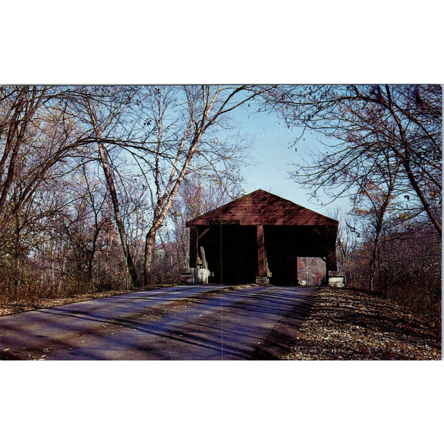Brown County Park Bridge Nashville IN Vintage Covered Bridge Postcard PC13