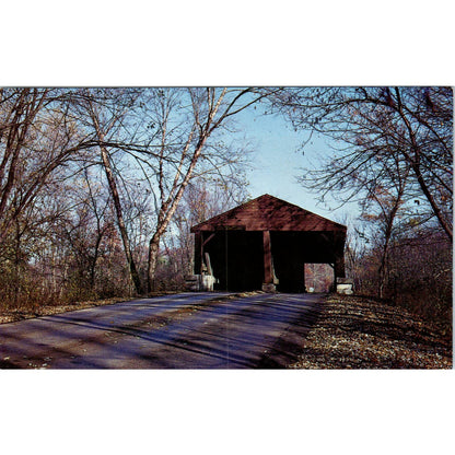 Brown County Park Bridge Nashville IN Vintage Covered Bridge Postcard PC13