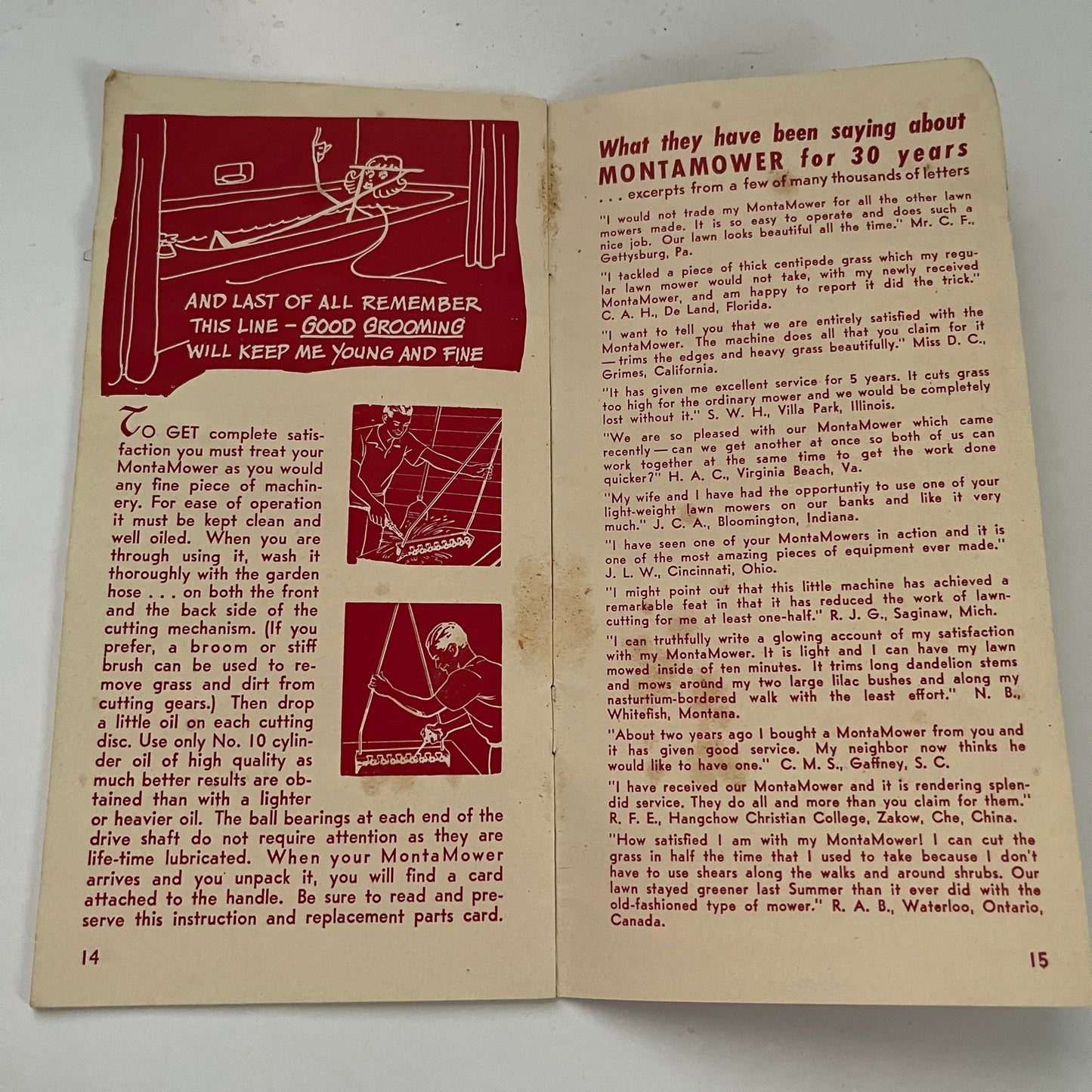 MontaMower Distributing Company Grand Rapids MI Vintage Brochure AJ2-H7