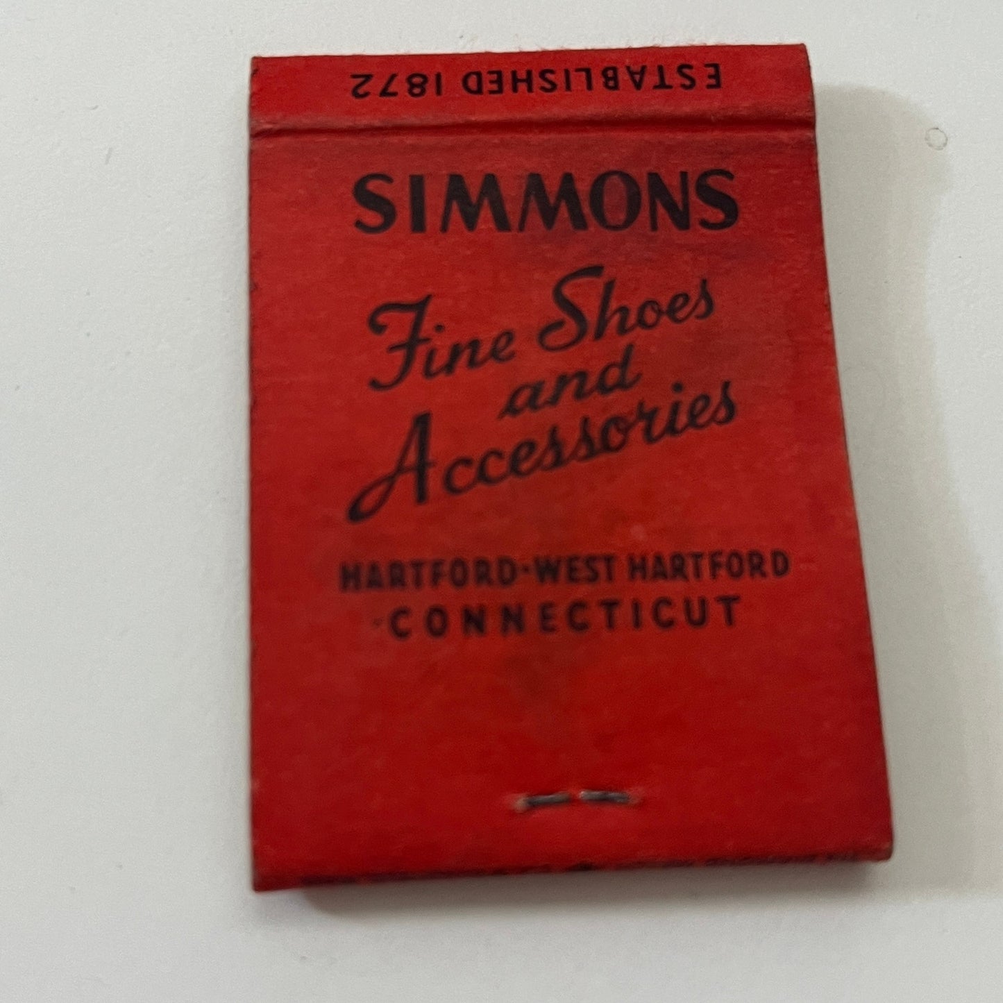 Simmons Fine Shoes and Accessories Hartford CT Vintage Matchbook Cover TB8-MB-8