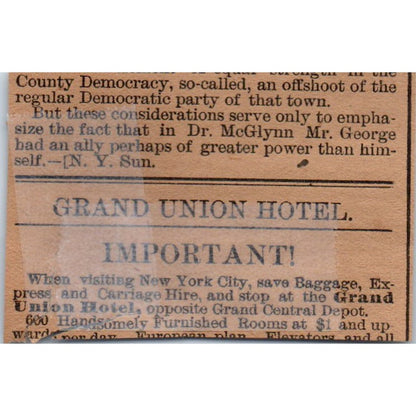 George P. Rowell & Co Newspaper Advertising NY Hartford 1886 Newspaper Ad AF7-E5