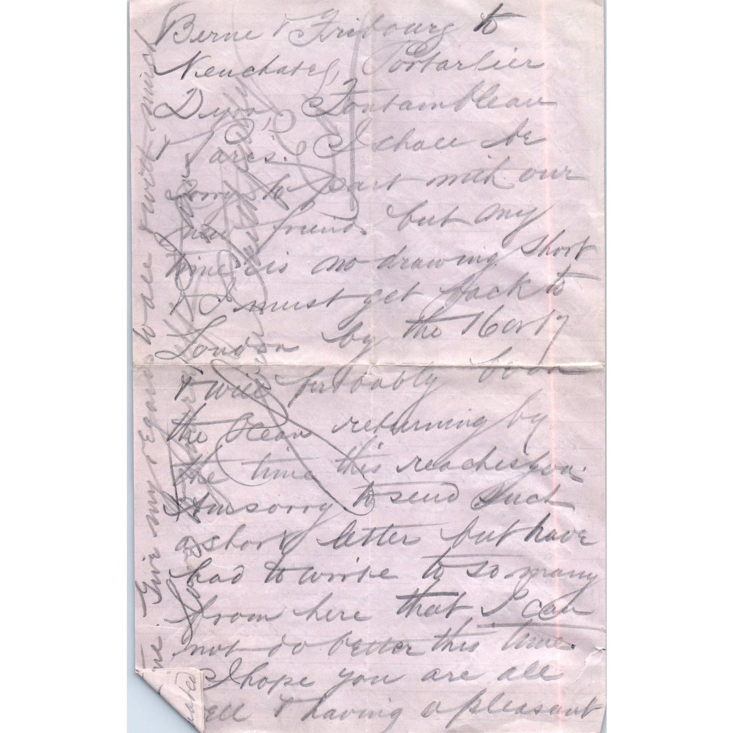 1882 Handwritten Letter on Interlaken Grand Hotel Victoria Stationary D18