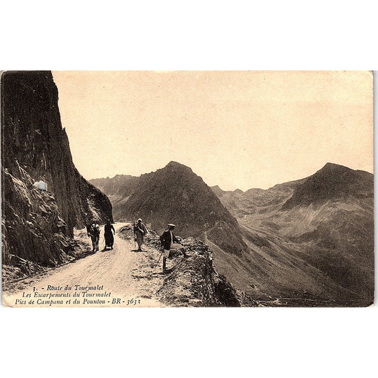 Route Du Tourmalet Les Escarpements Du Tourmalet French Antique Postcard PE10