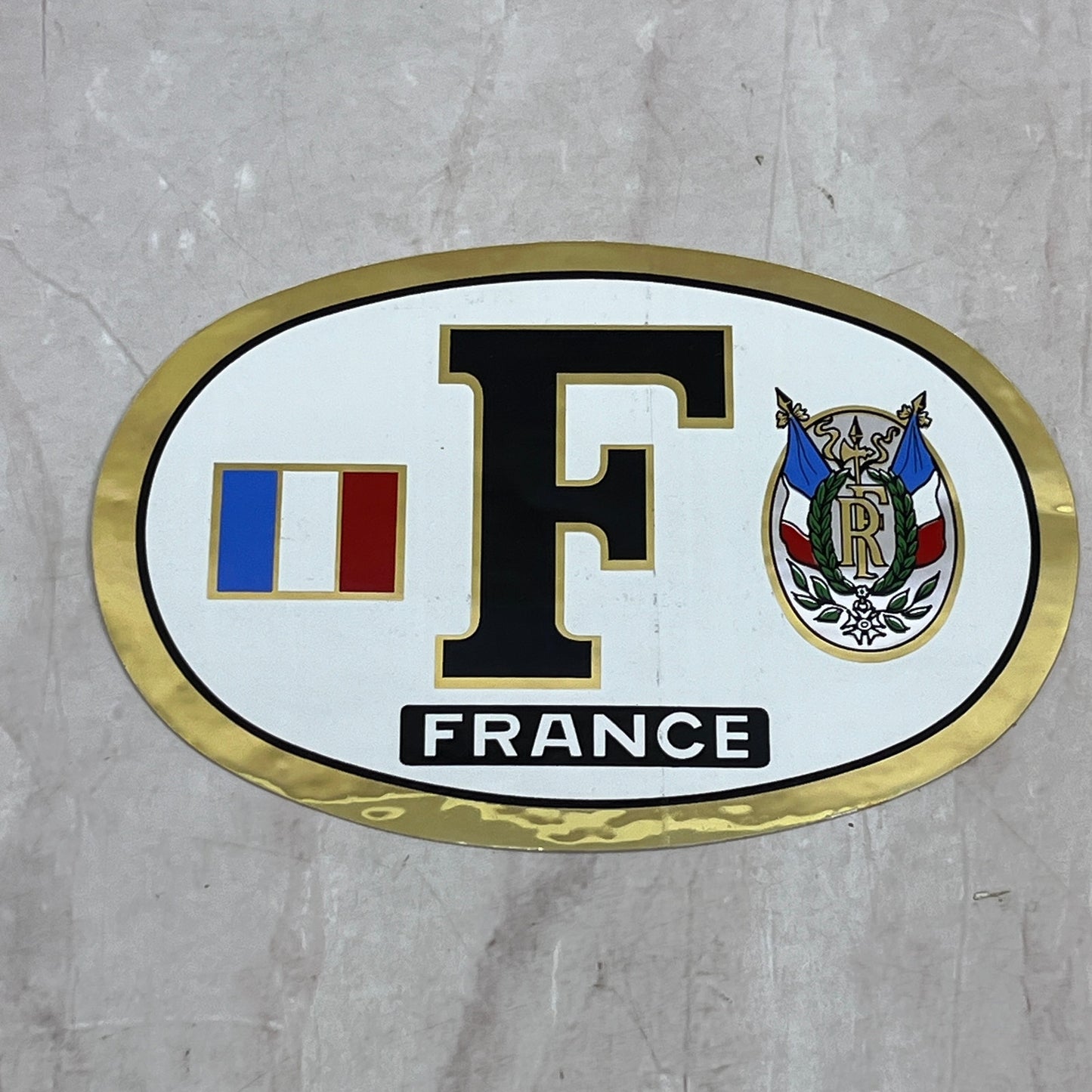 Vintage France Weatherproof Aluminum Foil Stick-On Decal NOS NEW SF4
