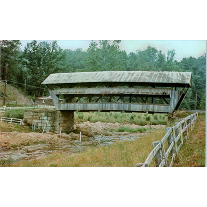 Mink Hollow Bridge Fairfield County Arney Run Ohio Covered Bridge Postcard PC2