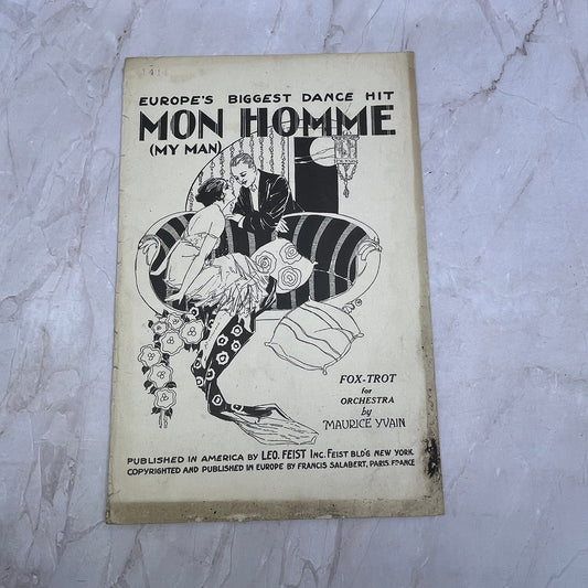 Europe's Biggest Dance Hit Mon Homme My Man Fox Trot Antique Sheet Music Ti5