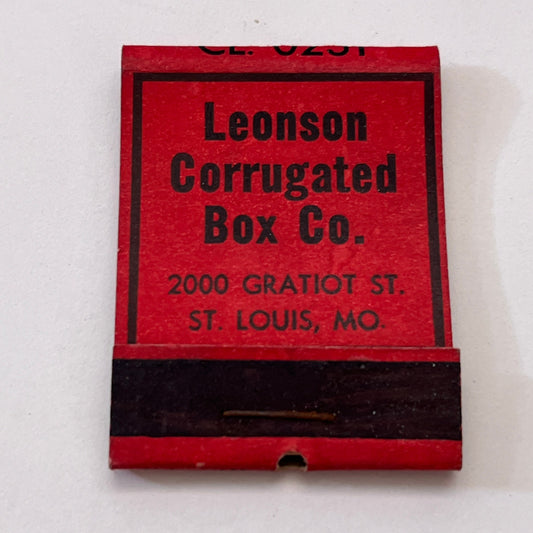 Leonson Corrugated Box Co St. Louis MO Vintage Matchbook Cover TB8-MB3-3