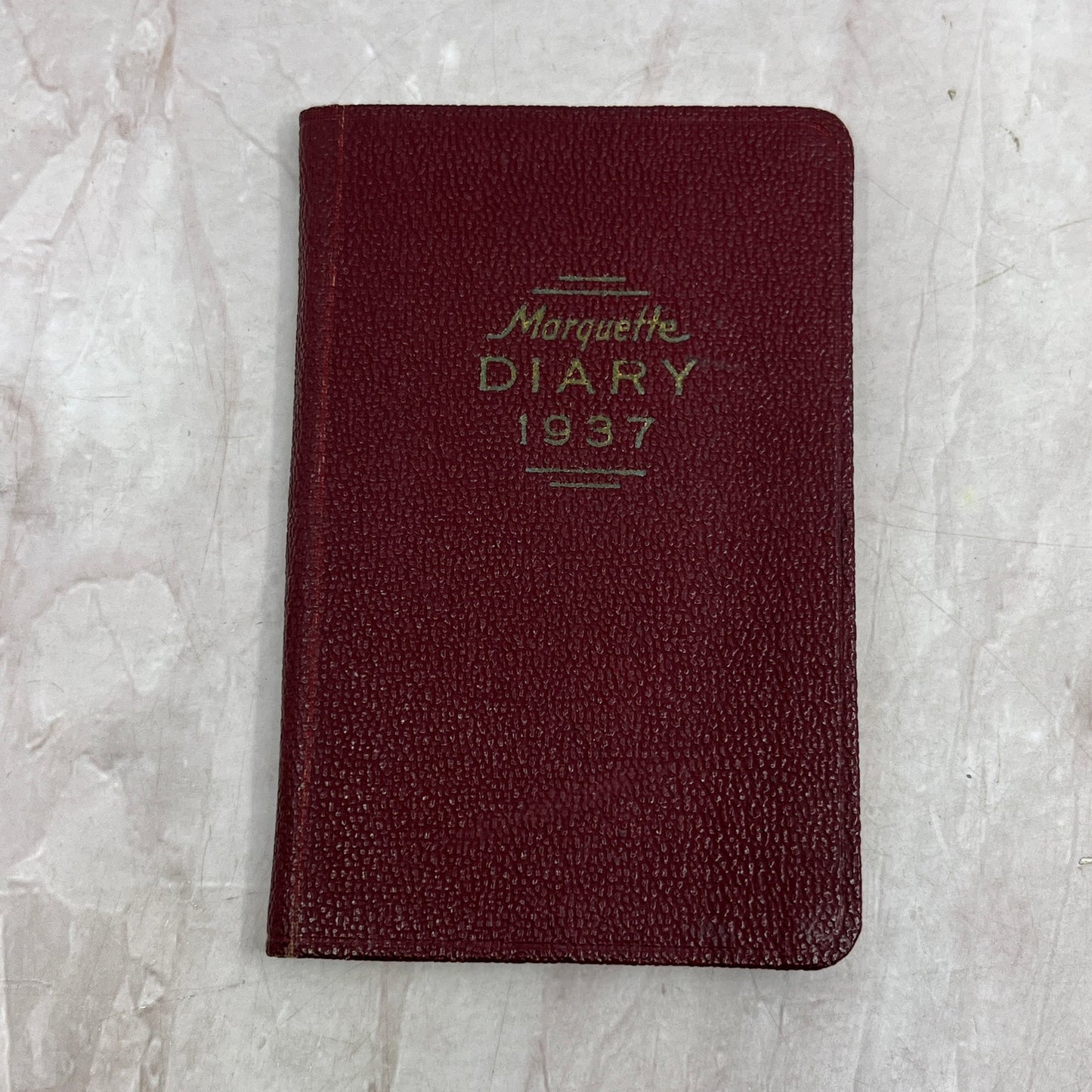 1937 Marquette Junior Diary Charles E. Grubb Newark Delaware TJ5-EL