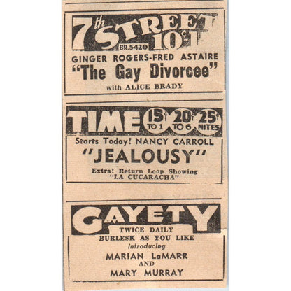 7th Street Theatre The Gay Divorcee 1935 Minneapolis Journal Ad AE7-H2