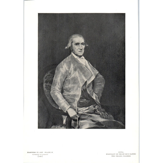 Portrait of Francisco Bayeu - Goya c1905 Art Print D14