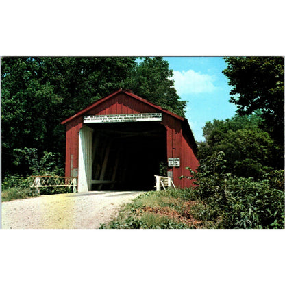 Covered Bridge in Princeton Illinois Vintage Covered Bridge Postcard PC15