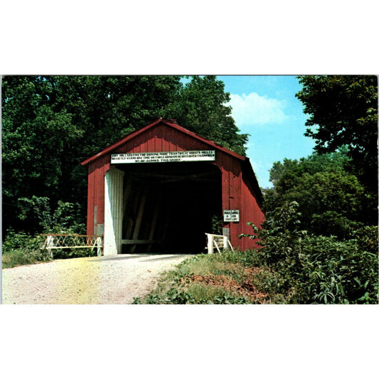 Covered Bridge in Princeton Illinois Vintage Covered Bridge Postcard PC15