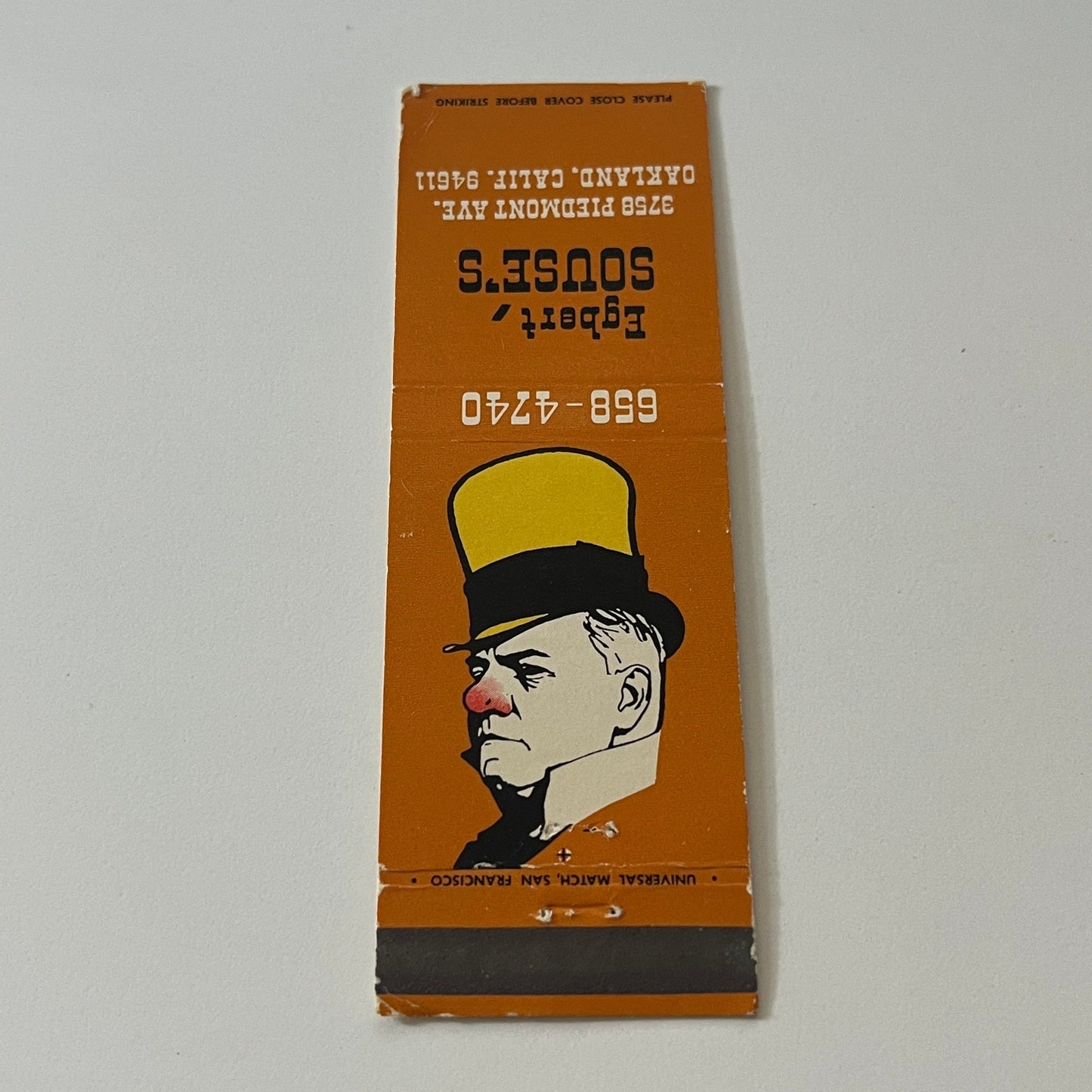 Egbert Souse's Oakland California Vintage Matchbook Cover TB6-MB2-5