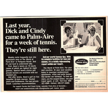 Palm-Aire Tennis Vacations Pompano Beach FL 1977 Ad AF3-5