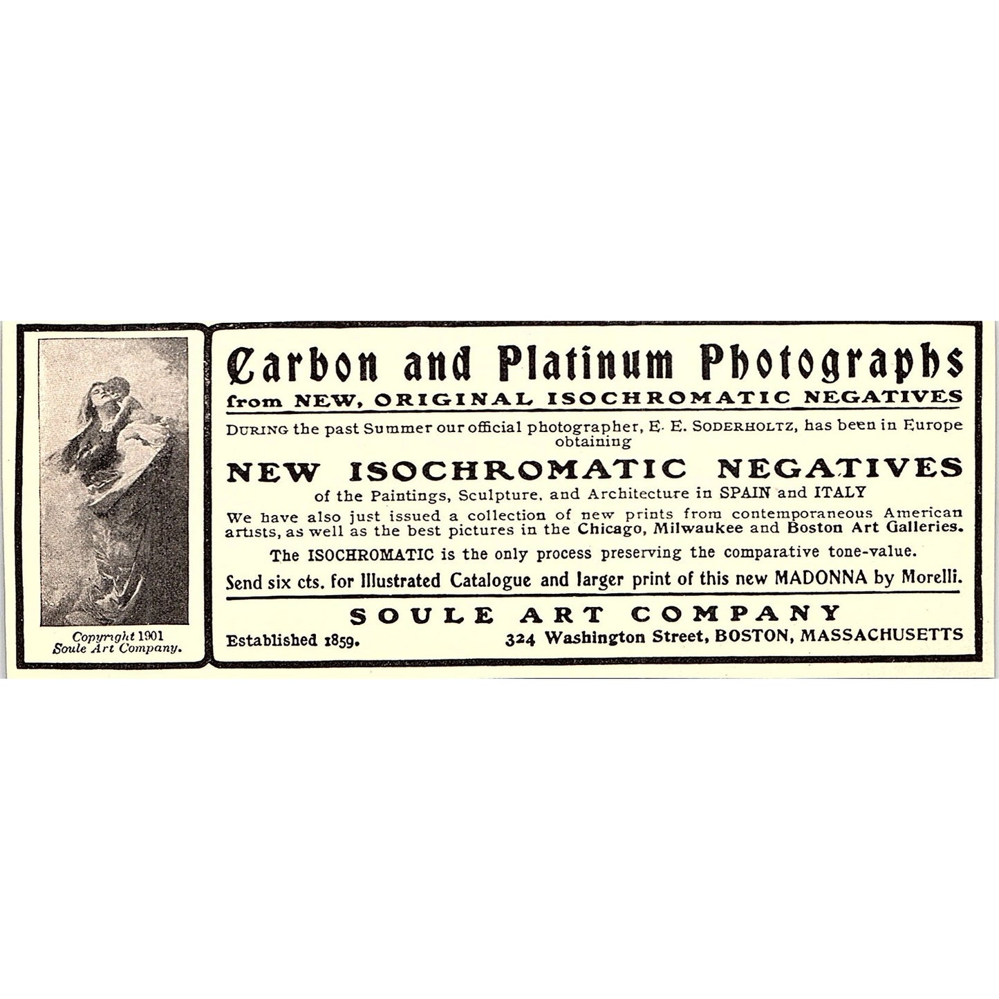 Soule Art Company Carbon & Platinum Photographs Boston MA - 1902 Ad AF4-12