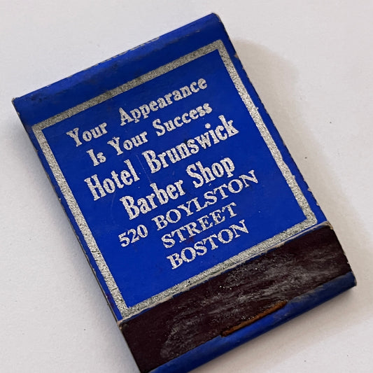 Hotel Brunswick Barber Shop 520 Boylston St Boston Matchbook Cover TB8-MB3-8