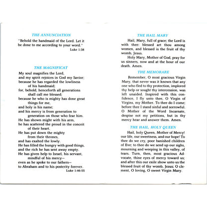 The Annunciation and Incarnation Vintage Catholic Prayer Leaflet TH2-PC2