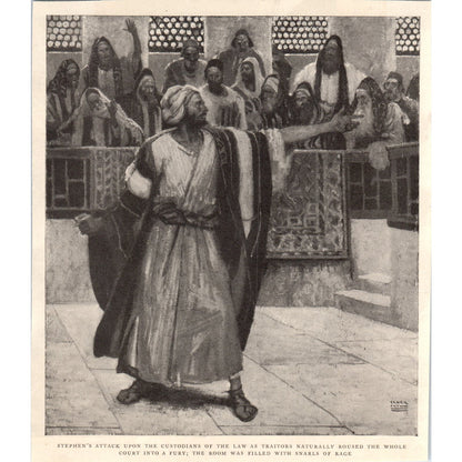 Stephen's Attack Upon The Custodians of the Law Illustration 1924 Clip FL6-11