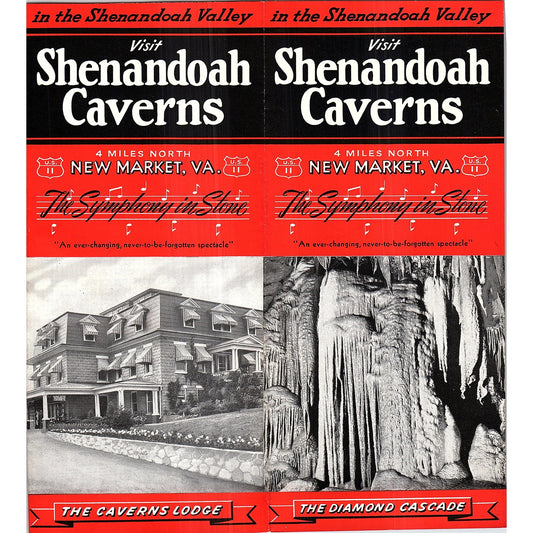 Shenandoah Caverns Diamond Cascade New Market VA Vintage Travel Brochure TH2-TB5