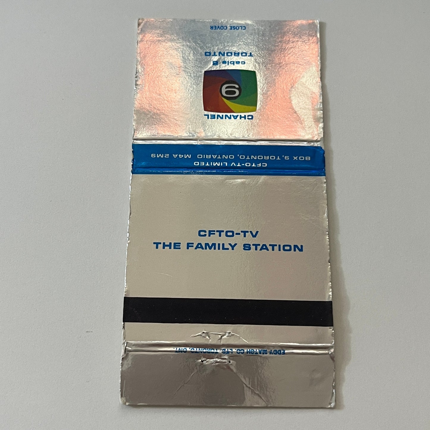 Channel 9 Toronto CFTO-TV Family Station Vintage Matchbook Cover TB6-MB2-6