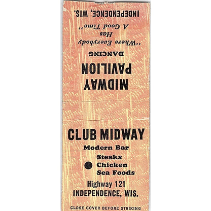 Club Midway Independence WI Vintage Matchbook Cover SF3-Y7