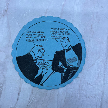 Vintage Bridge Coaster Illustrated Humor Cartoon TH9-BC-2