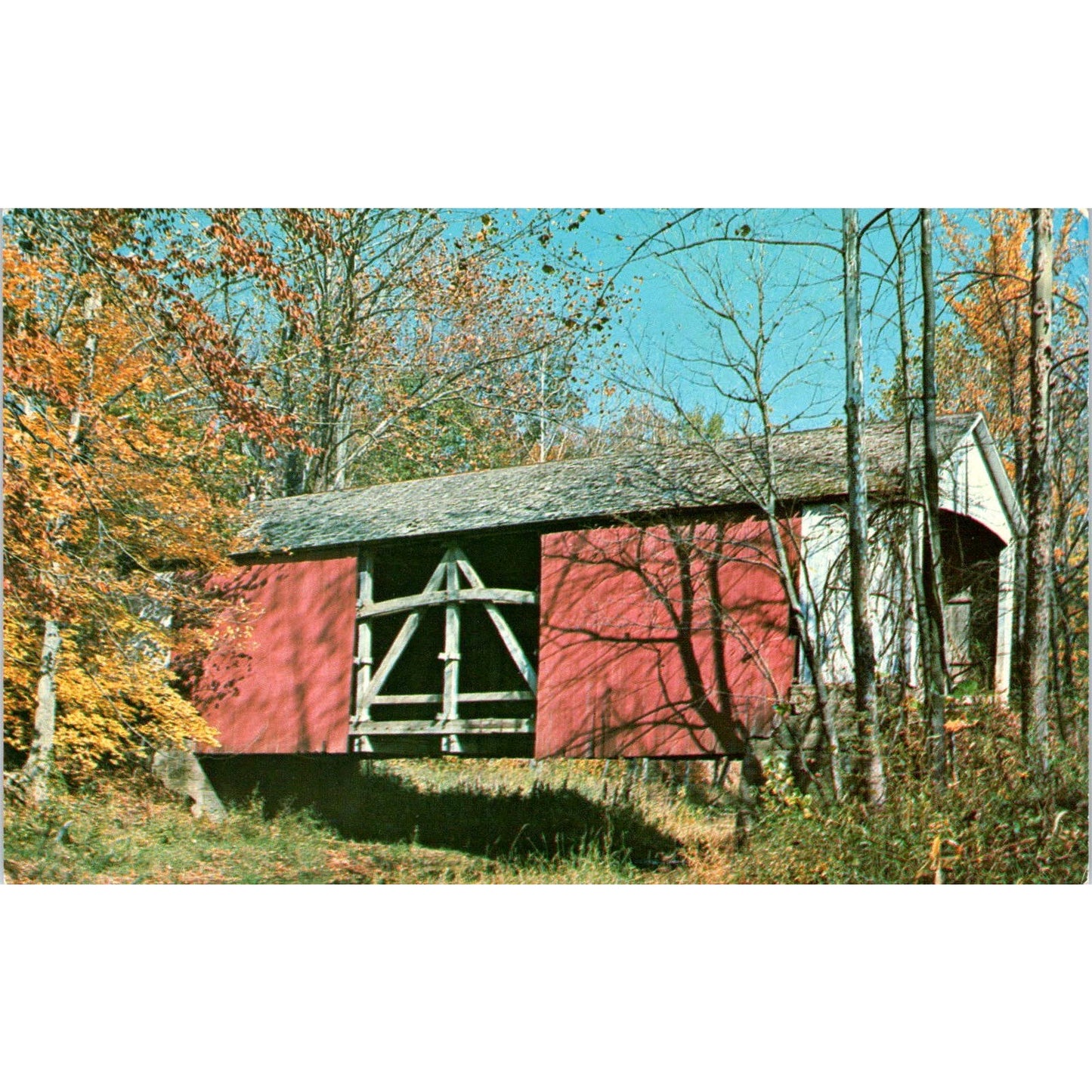 Zacke Cox Bridge Parke County IN No 20 Vintage Covered Bridge Postcard PD1
