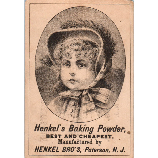 Henkel's Baking Powder H. Todd Mechanicville NJ c1880 Victorian Trade Card AB6-1
