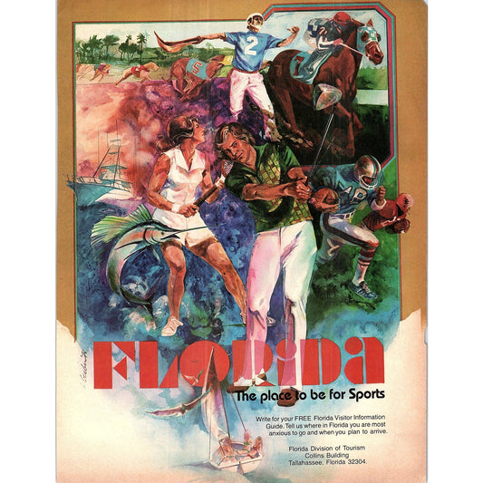 Florida - The Place To Be for Sports Illustration 1977 Ad AF3-5