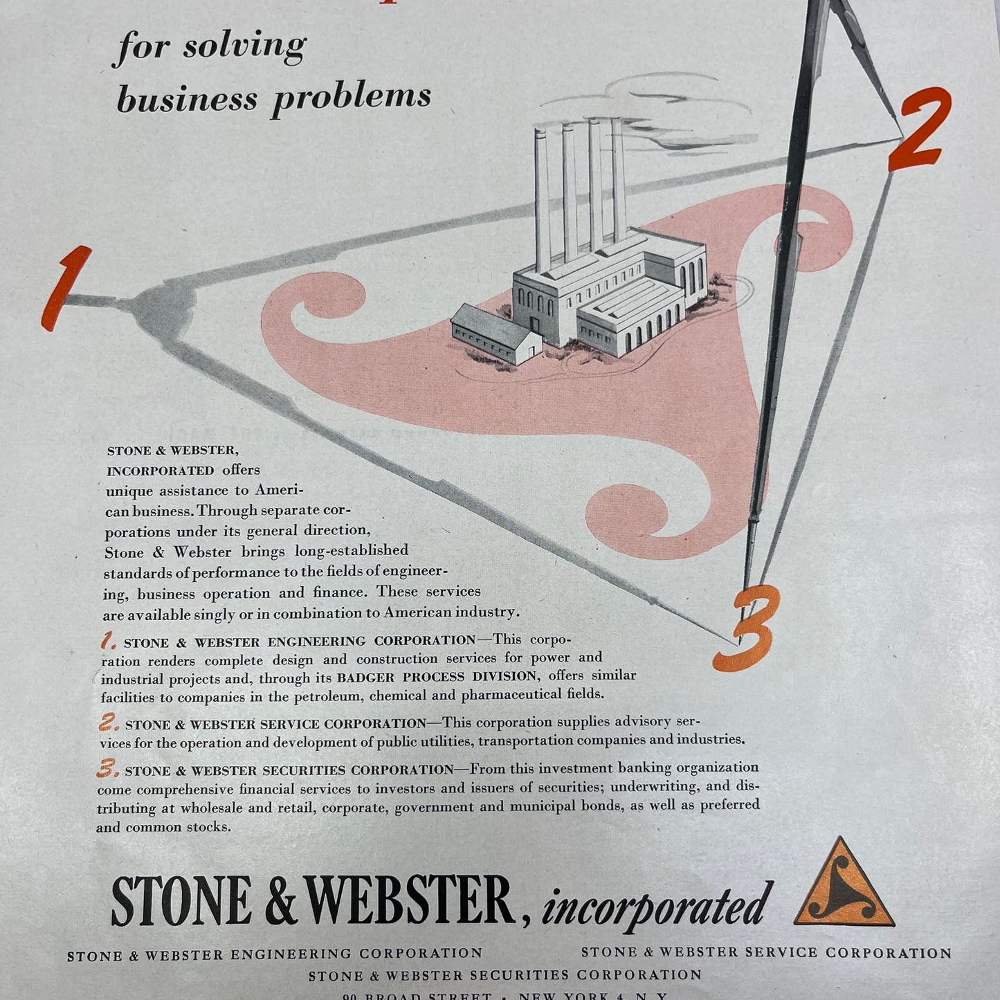 Stone & Webster Engineering and Service NY Toronto 1951 Magazine Ad FL6-10