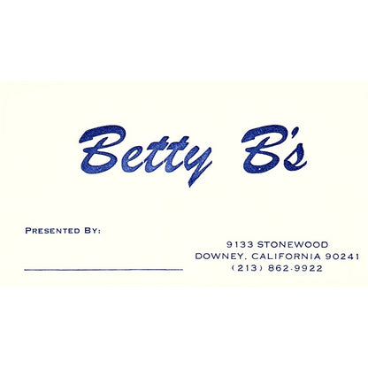 Betty B's Clothing Fashion Downey CA Vintage Business Card SE5-B5