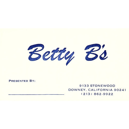 Betty B's Clothing Fashion Downey CA Vintage Business Card SE5-B5