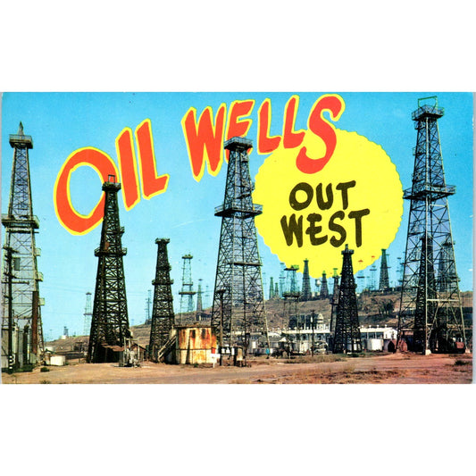 Oil Wells Out West Vintage Postcard PD9