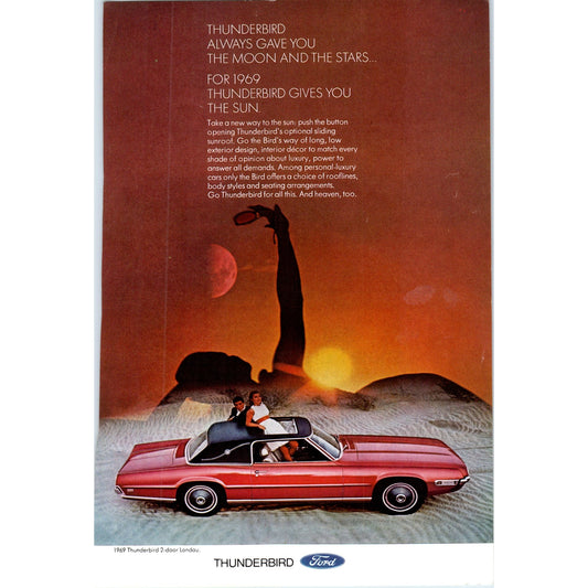 1969 Ford Thunderbird 2-Door Landau Automobile Car - Vintage Magazine Ad D20