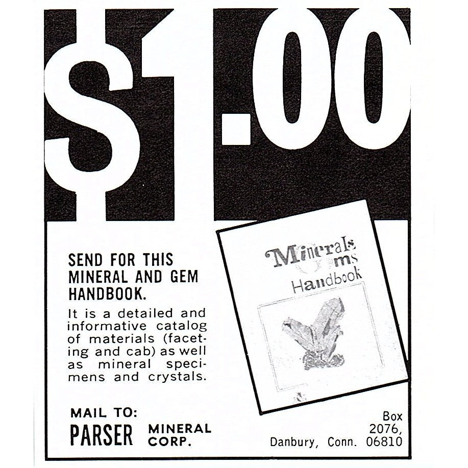 Parser Mineral Corp Danbury CT 1972 Ad AF8-M1