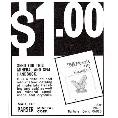 Parser Mineral Corp Danbury CT 1972 Ad AF8-M1