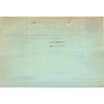 1907 Chas C. Heath & Co Stoves Philadelphia Letterhead Billhead Receipt D11