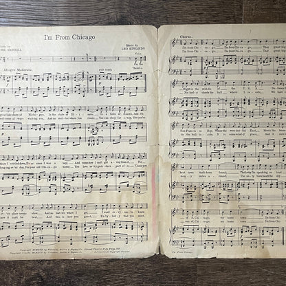 1917 I'm From Chicago Blanche Merrill Leo Edwards Sheet Music V10