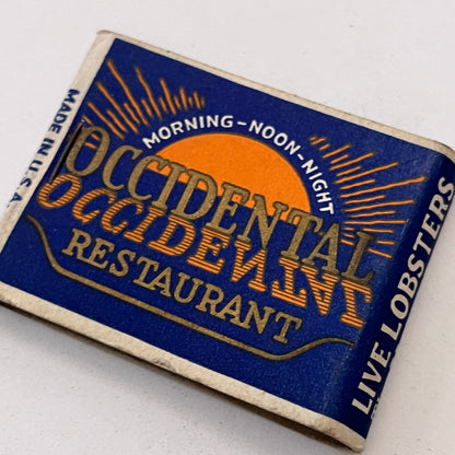 Occidental Restaurant Richmond VA Vintage Matchbook Cover TB8-MB3-1