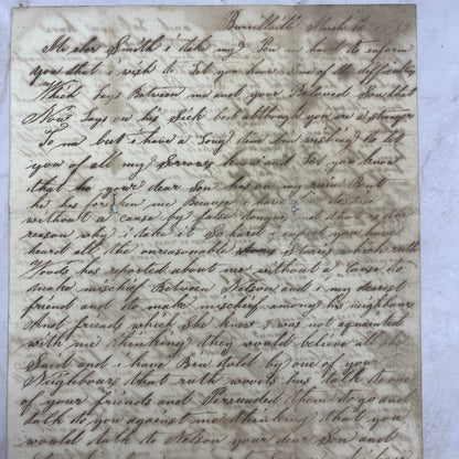 1839 Handwritten Threatening Letter to Mr. Eber Smith Burrillville RI AE6