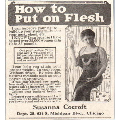 How to Put on Flesh Susanna Cocroft Chicago 1918 Magazine Ad AF1-SS2