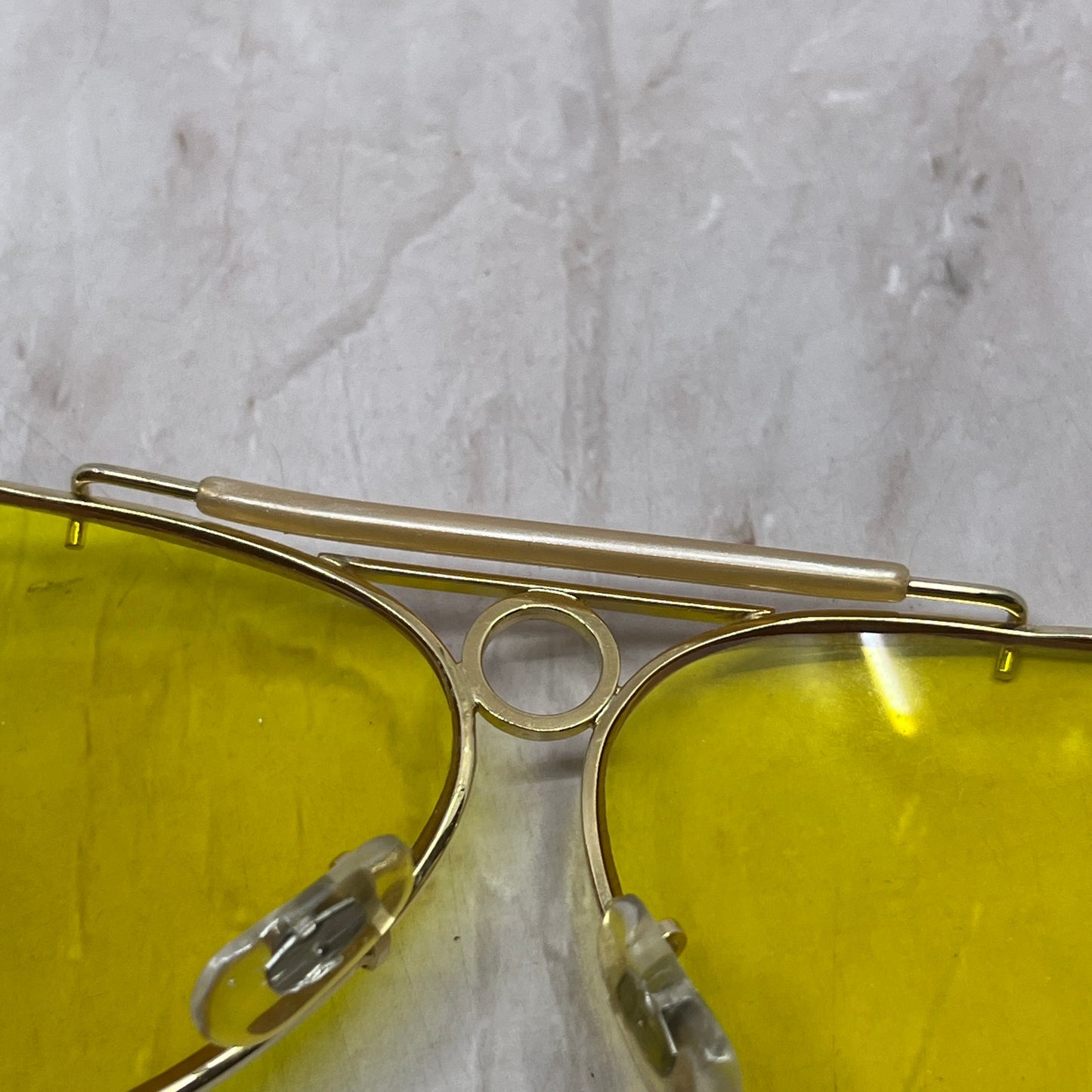 1960's Yellow Tint Bullet Hole Aviator Kalichrome Shooting Sunglasses TH9-G1-1