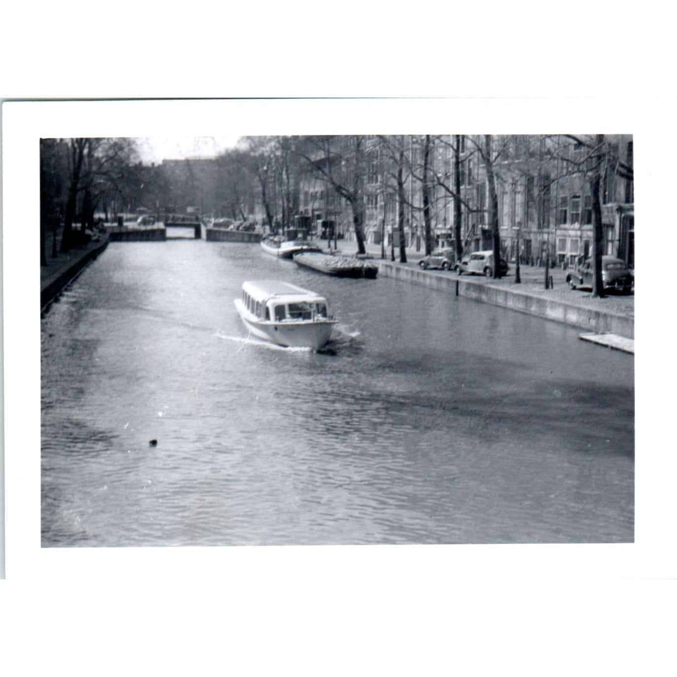 Tour Boat in Amsterdam Canal Postwar Europe c1954 Army Photo AF1-AP5