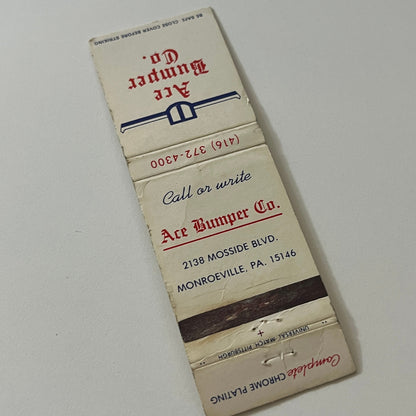 Ace Bumper Co Monroeville PA Vintage Matchbook Cover TB6-MB2-5