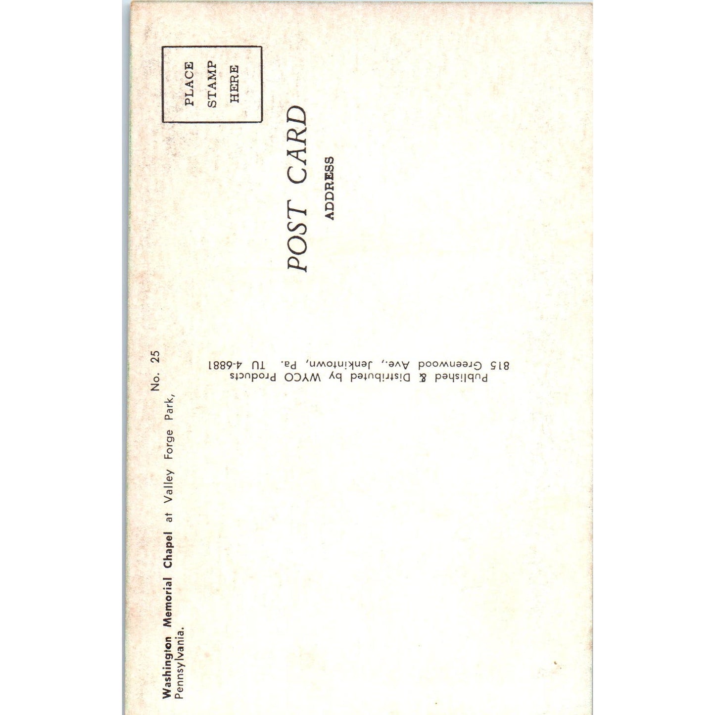 Washington Memorial Chapel Valley Forge Park PA Vintage Postcard PD4