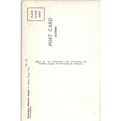 Washington Memorial Chapel Valley Forge Park PA Vintage Postcard PD4