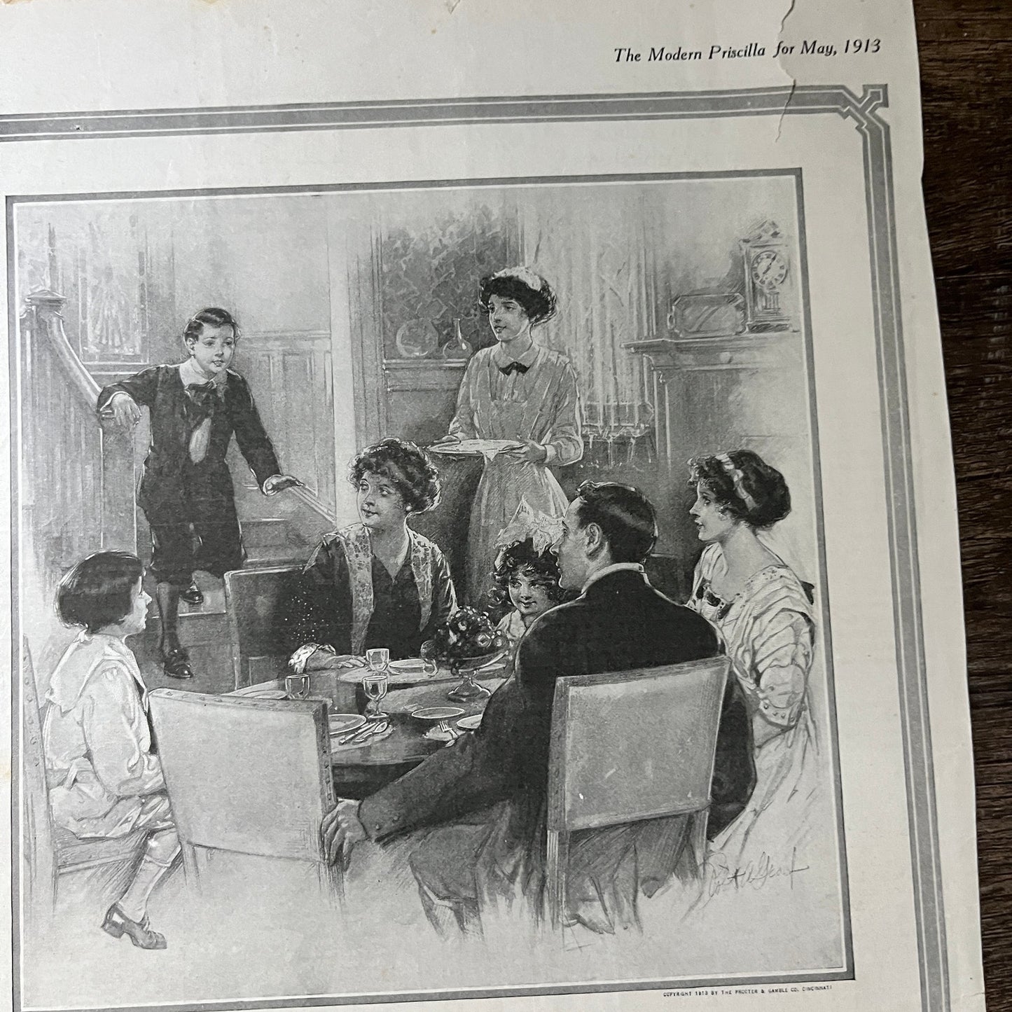 1913 Ivory Soap - Clean Children at the Breakfast Table Magazine Ad 10x13 V7